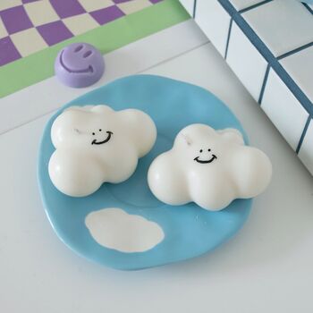 Smiley Cloud Soy Candle / Cute Cloud Decor, 2 of 4