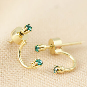 Tiny Swarovski Crystal Jacket Earrings In Gold Plating, 7 of 11