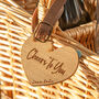 Personalised Wicker Bottle Carrier With Heart Shaped Tag, thumbnail 3 of 9