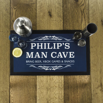 Personalised Dad's Man Cave Bar Mat, 2 of 2