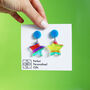 Bright Printed Acrylic Mismatch Earrings, thumbnail 4 of 12