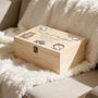 Personalised New Baby Woodland Animals Large Wooden Keepsake Box, thumbnail 1 of 3