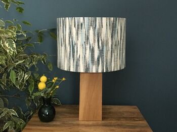 Marine Blue Abstract Drum Lampshade, 4 of 12