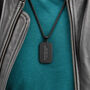 Personalised Men’s Contemporary Black Dog Tag Necklace, thumbnail 5 of 12