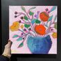 Neon Bright Abstract Floral Painting, thumbnail 4 of 10