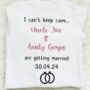 I Cant Keep Calm Aunt Uncle Are Getting Married Babygro, thumbnail 3 of 5