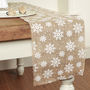 Eco Friendly Jute Snowflake Christmas Table Runner, thumbnail 1 of 6