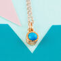 Turquoise December Birthstone Rose/Gold Plate Necklace, thumbnail 5 of 10