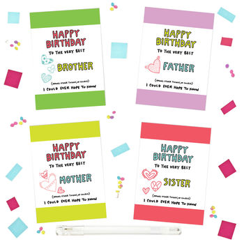 Happy Birthday To The Best… Family Member Cards, 5 of 5