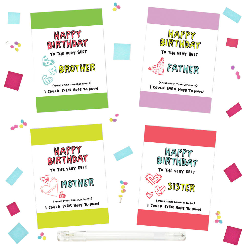 Happy Birthday To The Best Family Member Cards By Angela Chick 