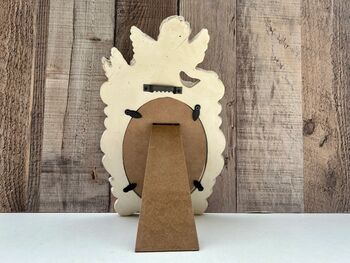 Angel 5x3.5 Inch Oval Photo Frame Distressed Off White Gift, 5 of 10