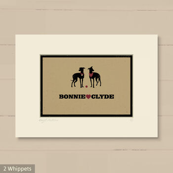 Personalised Whippet Print For One Or Two Dogs, 11 of 12