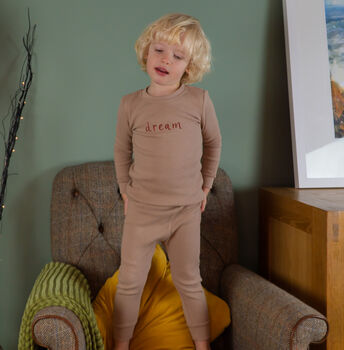 'Dream' Embroidered Loungewear Set, 2 of 4