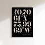 Personalised Coordinate Typography Print, thumbnail 6 of 6