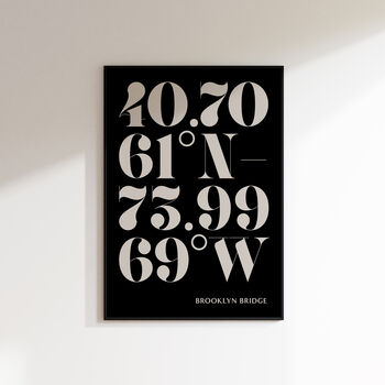 Personalised Coordinate Typography Print, 6 of 6