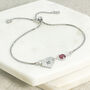 Initial Heart And January Birthstone Bracelet, thumbnail 1 of 4