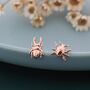 Sterling Silver Tiny Mismatched Stag Beetle Stud Earrings, thumbnail 4 of 12