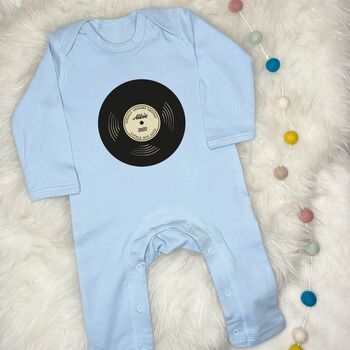 'Totally Awesome Records' Personalised Babygrow, 7 of 8