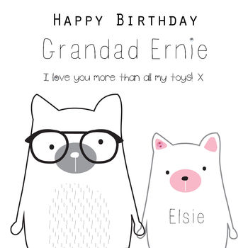 Birthday Bear Grandpa Greeting Card, 3 of 4