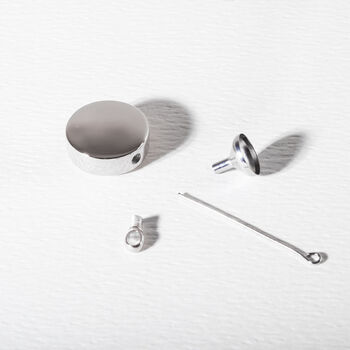 Men's Round Drum Urn Necklace 925 Sterling Silver, 5 of 5