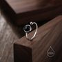Natural Black Onyx Open Ring In Sterling Silver, thumbnail 1 of 9