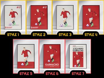 Alejandro Garnacho Man Utd Football Poster, 2 of 6