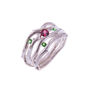 Pink And Green Garnet Sterling Silver Ring, thumbnail 3 of 4