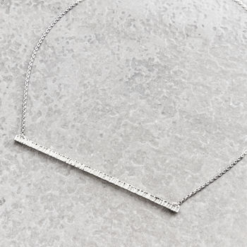 Long Silver Hammered Bar Necklace, 3 of 3