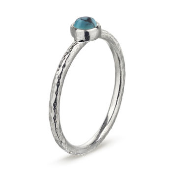 Raw Stone Silver Stacking Ring: Turquoise, 4 of 5