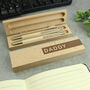 Personalised Wooden Pen And Pencil Set Gift, thumbnail 3 of 4