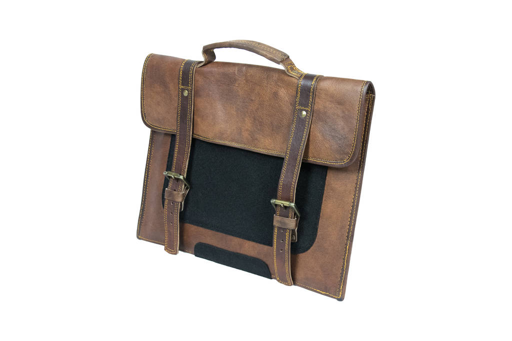 Slim Leather Laptop / Document Bag By Brand X | notonthehighstreet.com
