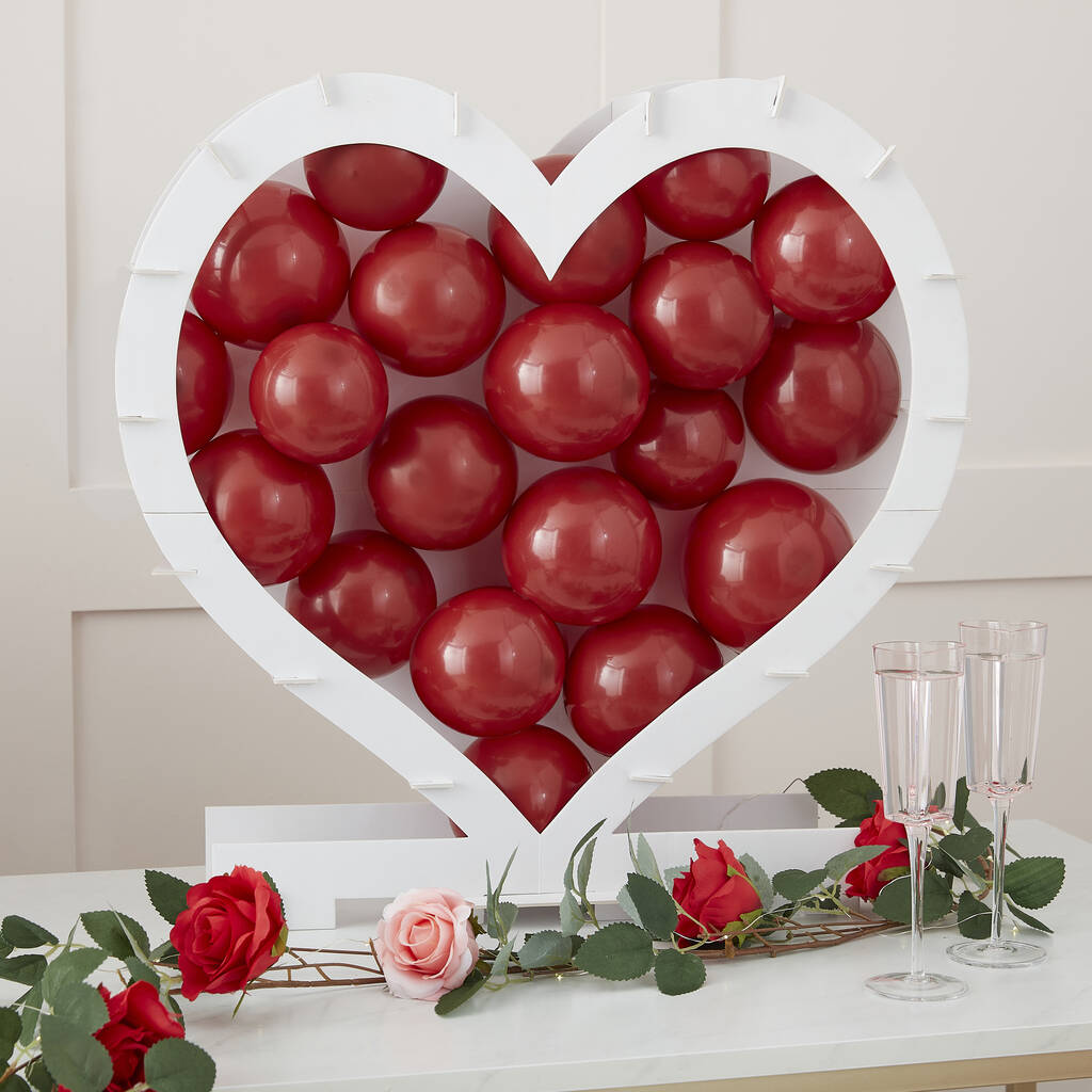 Valentines Heart Shaped Balloon Mosaic Stand, 1 of 3