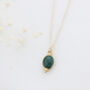 Gold Oval Dotted Gemstone Pendant Necklace, thumbnail 2 of 11