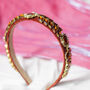 Leaf Diamante Gem Headband In Yellow, thumbnail 3 of 4