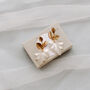 Gold And Ivory Carved Leaf Bridal Earrings, thumbnail 1 of 3