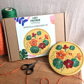 Nasturtium Floral Embroidery Kit, 4 of 8