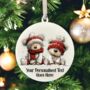Personalised Christmas Teddy Bear Family Hanging Bauble Decoration, thumbnail 7 of 10