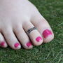 925 Silver Leaf Adjustable Dainty Band Toe Ring, thumbnail 2 of 8
