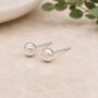 Sterling Silver Hammered Ball Stud Earrings, thumbnail 1 of 7