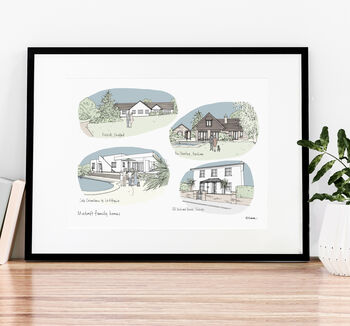 Personalised Houses Portrait, 3 of 7