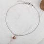 Rose Gold Charm And Solid Silver Anklet, thumbnail 4 of 5