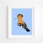 African Hoopoe Print On Blue, thumbnail 1 of 5