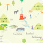 Map Of Peak District National Park Art Print, thumbnail 5 of 6