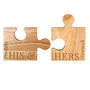 Personalised His And Hers Wooden Jigsaw Piece Coaster Set, thumbnail 5 of 5