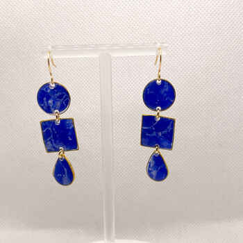 Royal Blue Statement Earrings, Clay And Resin, 7 of 11