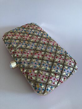 Handcrafted Pink Sequin Clutch Bag, 4 of 8