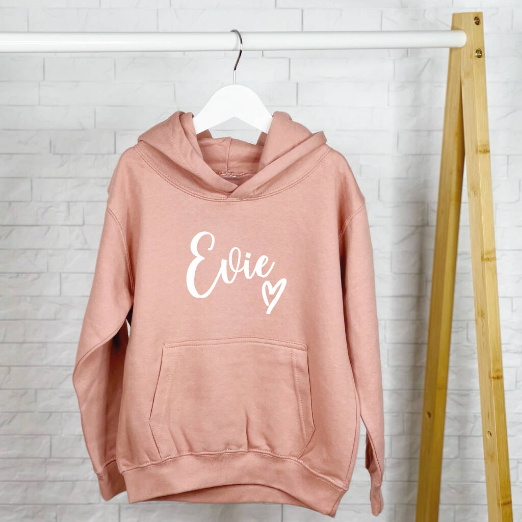 Personalised Name With Heart Hoodie By Lovetree Design