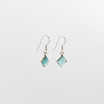 Captivating Blue Apatite Sterling Silver Tile Earrings, 3 of 3