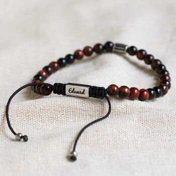 Men's Personalised Adjustable Stone Bracelet, 3 of 11