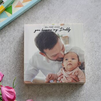 First Father's Day Wooden Photo Block, 3 of 8